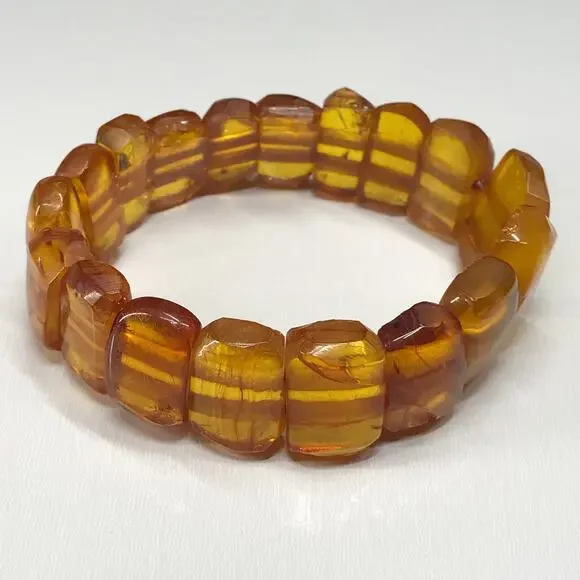 Vintage BALTIC AMBER Stretch BRACELET 20 Grams Dark and Light Honey Color - Picture 14 of 17